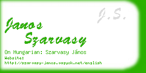 janos szarvasy business card
