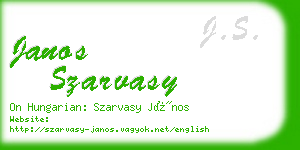 janos szarvasy business card